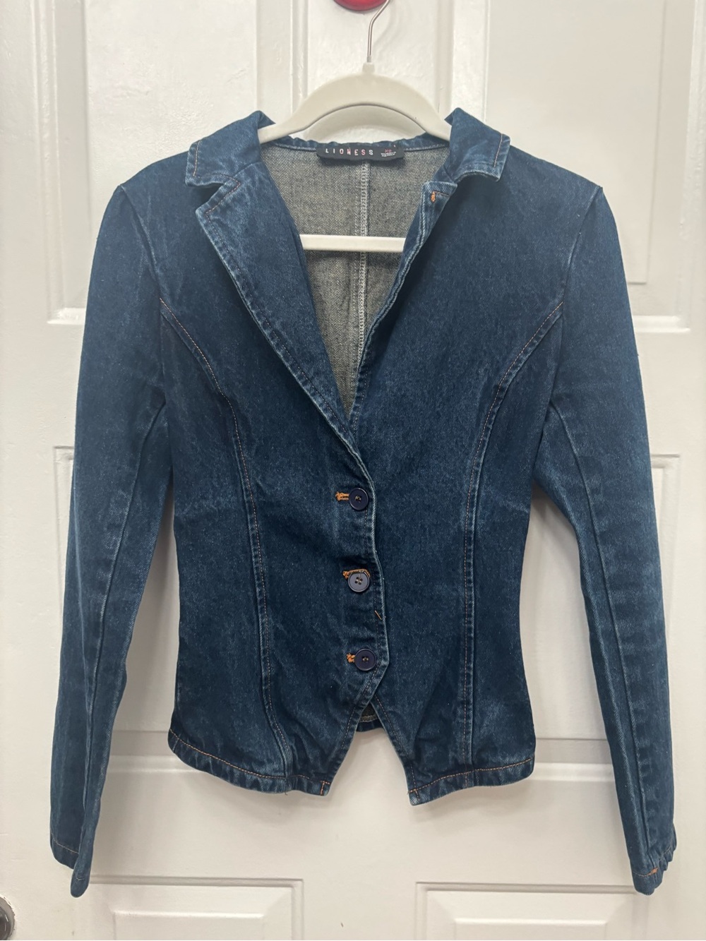 Lioness Dark Blue Tailored Denim Blazer